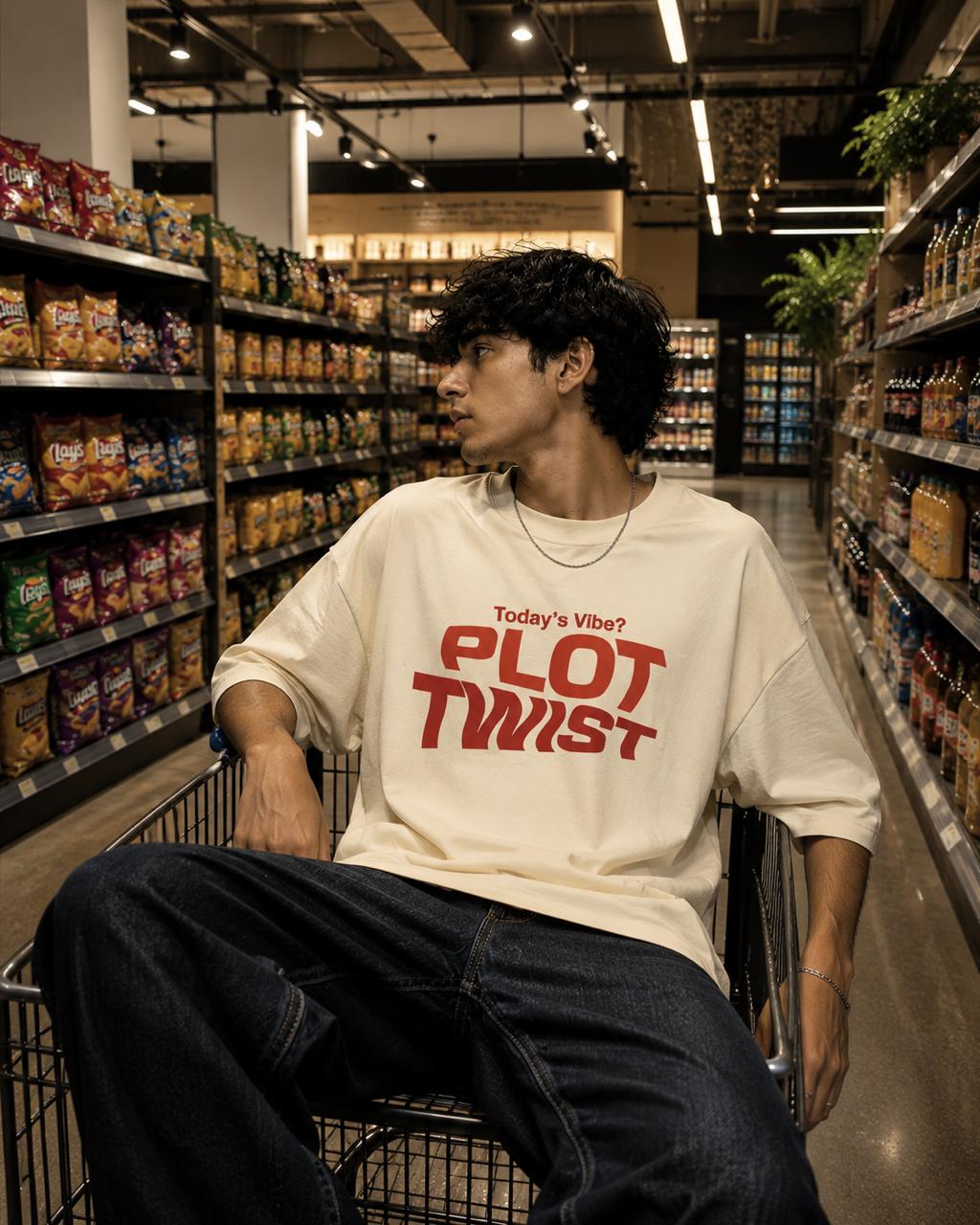 Plot Twist / Star Card - Unisex Terry Oversized Tee